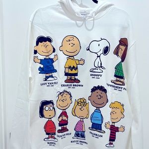 Charlie Brown and Friends Lacoste-Sweater hoodie,color White,size Xl/Unisex